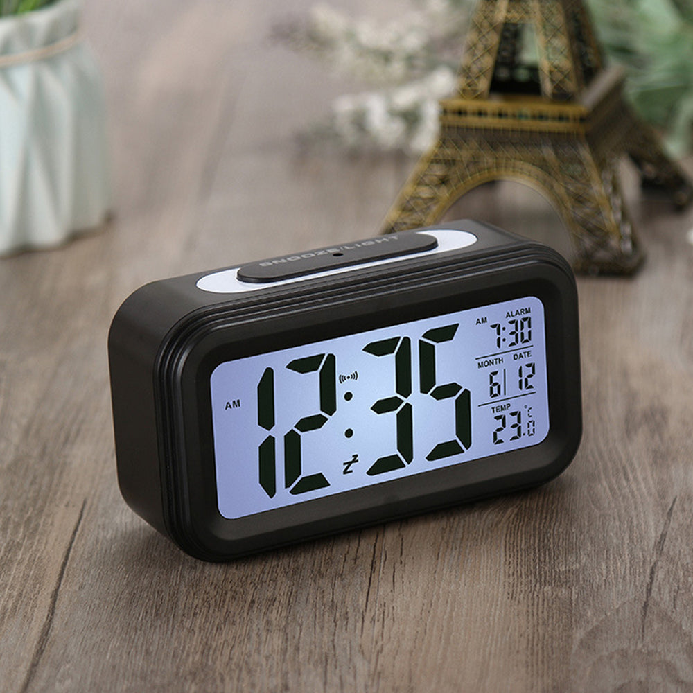 LED Digital Alarm Clock Electronic Smart Clocks Temperature & Calendar Snooze Function Alarm Clock Home Table Backlight Display