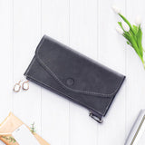 New Fashion Laser Zipper Long Wallet Women Leather Money Pouch Coin Phone Card Passport Holder Clutch Wallets Female Purses