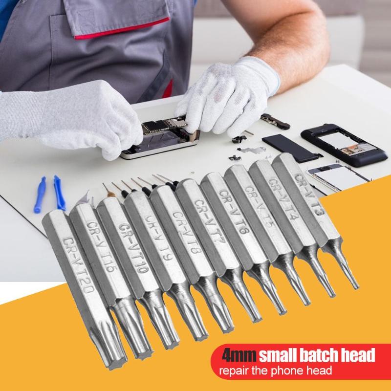 10pcs CR-V Torx Bits Set Screwdriver Drill Bit Hex Torx Repair Mobile Phone Bit T3 T4 T5 T6 T7 T8 T9 T10 T15 T20