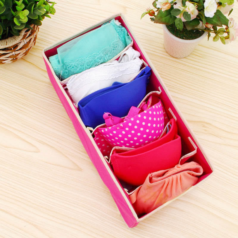 4pcs Multi-size Bra Underwear Organizer Foldable Home Storage Box Non-woven Wardrobe Drawer Closet Organizer For Scarfs Socks Secondary image