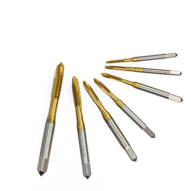 1pc M2/M2.5/M3/M3.5/M4/M5/M6 Titanium Coated Hand Tap HSS Metric Straight Flute Thread Screw Tap Secondary image