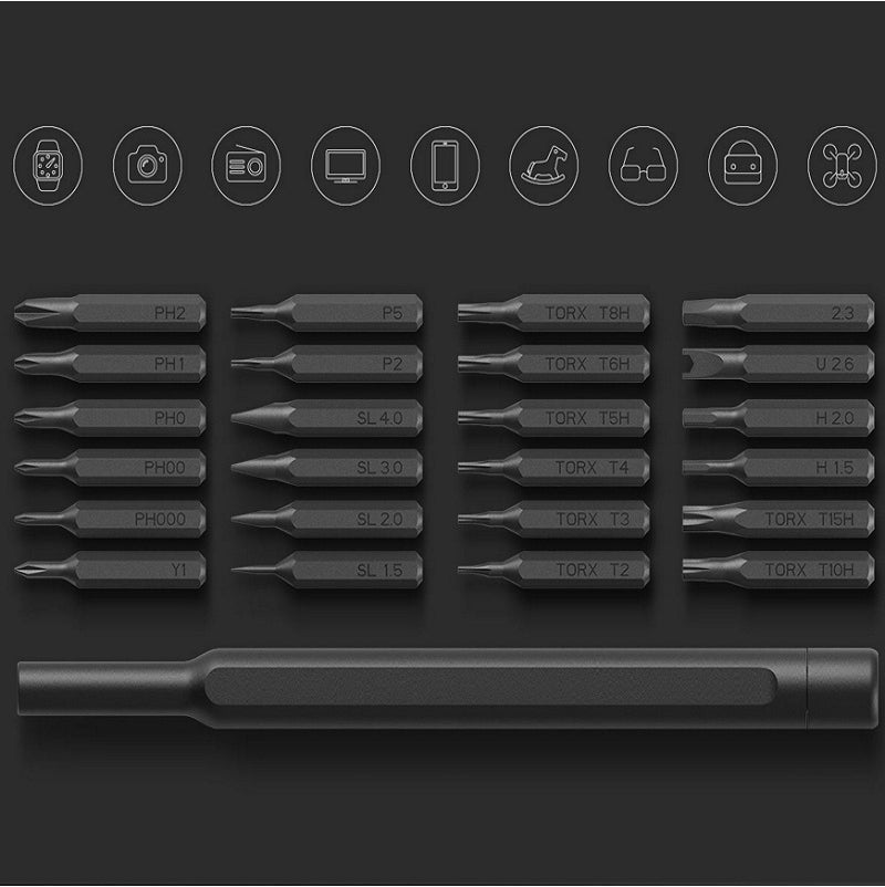New Daily Use Kit 24 Pcs Precision Magnetic Bits Aluminum Box Diy Screw Driver Smart Home Set Kit Repair Tools Set Main image