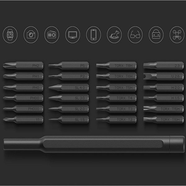 New Daily Use Kit 24 Pcs Precision Magnetic Bits Aluminum Box Diy Screw Driver Smart Home Set Kit Repair Tools Set