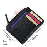 Men/Women Mini ID Card Holders Business Credit Card Holder PU Leather Slim Bank Card Case Organizer Wallet Zipper Unisex
