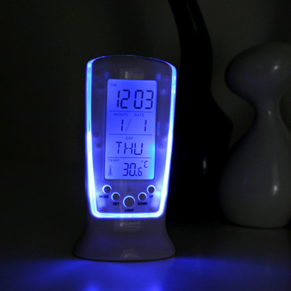 LED Digital Alarm Clock With Blue Backlight LCD Display Calendar Thermometer Desk Clock Reloj Despertador Electronic Watch