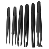 6PC Electronic Precision Tweezer Set Plastic Anti Static Precision Tweezers for Mobile Phone Repair Tools Kit Size 1/2/3/5/6/8