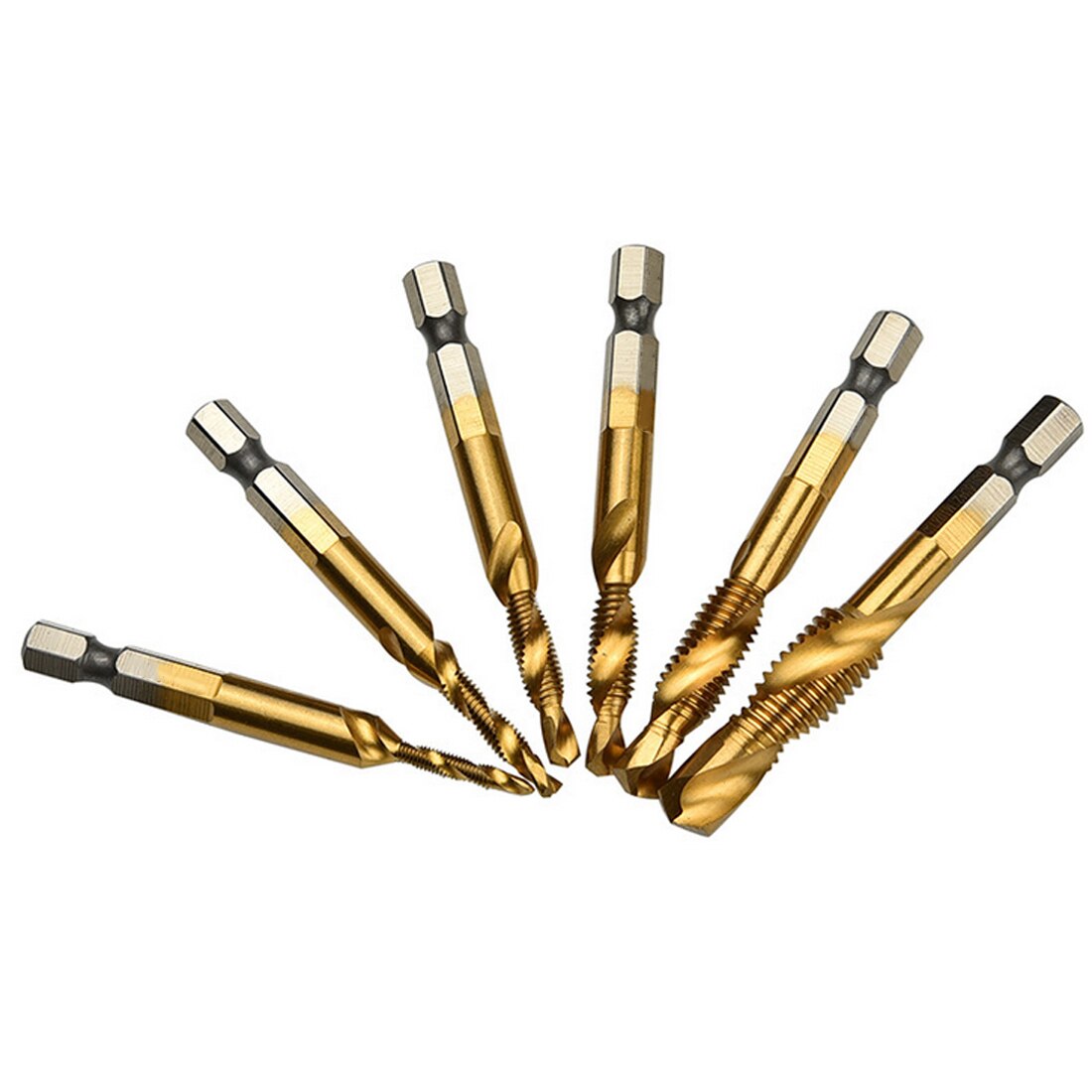 Hand Tap Drill Bits HSS 4341 Screw Spiral Point Thread M3 M4 M5 M6 M8 M10 Metalworking Hex Shank Machine Taps Kit Metric Plug
