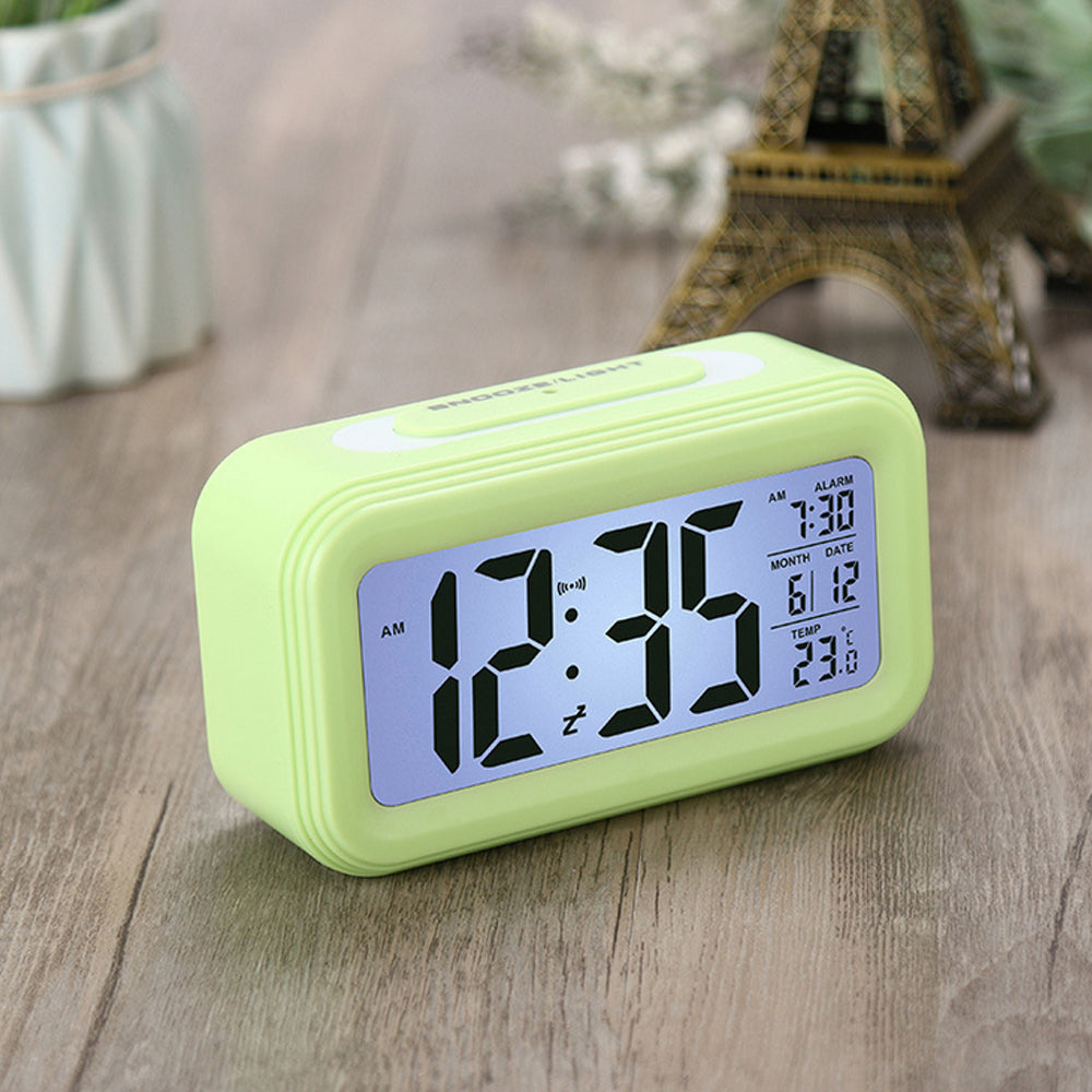 LED Digital Alarm Clock Electronic Smart Clocks Temperature & Calendar Snooze Function Alarm Clock Home Table Backlight Display