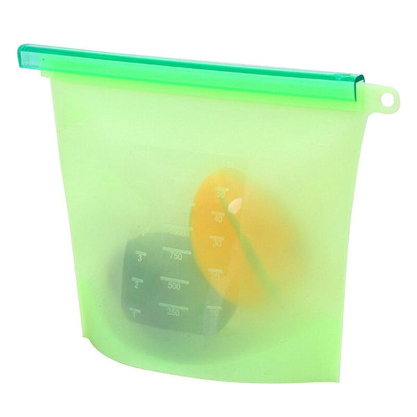 Reusable Silicone Vacuum Seal Food Fresh Bag Fruit Meat Milk Storage Containers Refrigerator Bag Kitchen Organizer