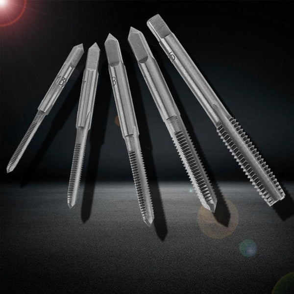 6pcs T-type Machine Hand Screw Tap Wrench M3/M4/M5/M6/M8 Tap Die Set Straight Fluted Screw Thread Metric Plug Tap Drill