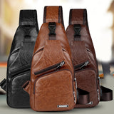 Men's Crossbody Bags Men's USB Chest Bag Designer Messenger bag Leather Shoulder Bags Diagonal Package NEW Backpack Travel