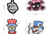 16 Pcs Mixed Iron On and Sew-On Patches For Clothing Embroidery Patch Skull Fabric Badge Stickers For Clothes Jeans Decoration