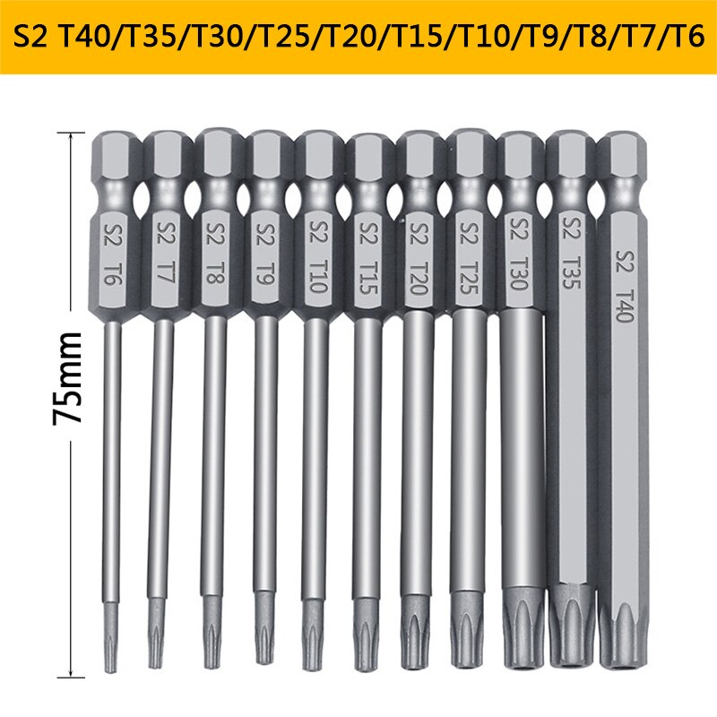 11pcs 12pcs Security Bit Set Tamper Proof Screwdriver Drill Bit Screw Driver Bits Torx Flat Head 1/4"  Hex Driver Bits