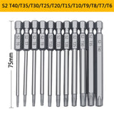 11pcs 12pcs Security Bit Set Tamper Proof Screwdriver Drill Bit Screw Driver Bits Torx Flat Head 1/4"  Hex Driver Bits