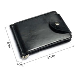 RFID Card Holder Wallet Men Short Money Clip Wallet Metal Leather Slim Male Card Organizer Minimalist Carteras Hombre Tarjetero