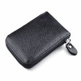 Men Genuine Leather Wallet Credit Card Holder Rfid Blocking Zipper Pocket New Carteira Business Card Holder Tarjetero Clutch Bag
