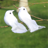 2PCS/lot Cute Artificial Feather Birds Bundled Foam Pigeons with Claw Photo Props Home Decoration
