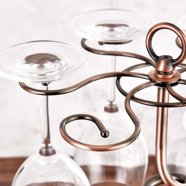 Iron Wire Maple Leaf Hollow Wine Rack Stand Hanging Drinking Glasses Stemware Rack Shelf Wine Bottle & Glass Cup Holder Display