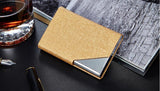 Business ID Credit Card Holder For Women Men Fashion Brand Metal Aluminum Card Wallet Case PU Leather Tarjetero Porte Carte