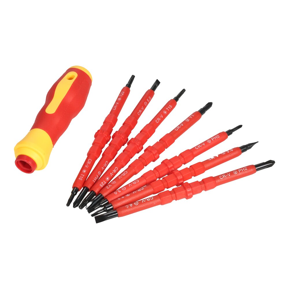 13pcs 1000V hand tools multitool Insulated Screwdrivers Set + Magnetic Slotted Phillips Pozidriv Torx Bits electrician tools