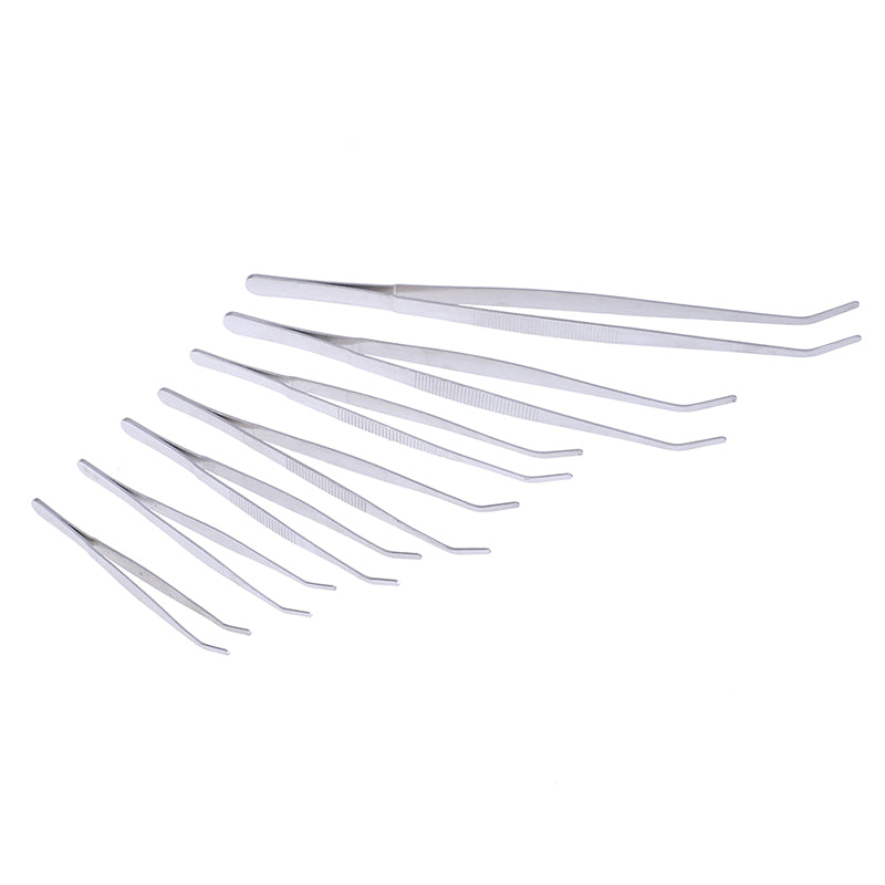 1PC Hot New Stainless Multifuctional Steel Elbow Tweezers Aquarium Clear Clip Tool Medical Repair Tools 12.5/14/16/18/20/25/30cm