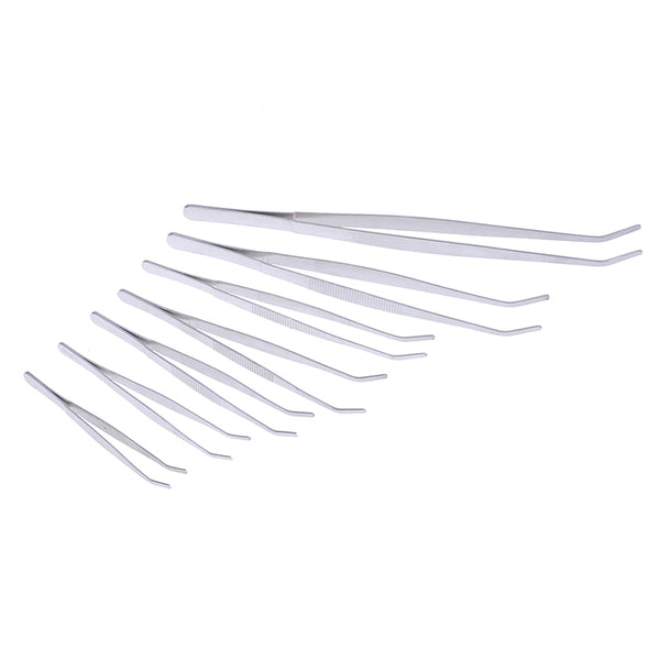 1PC Hot New Stainless Multifuctional Steel Elbow Tweezers Aquarium Clear Clip Tool Medical Repair Tools 12.5/14/16/18/20/25/30cm