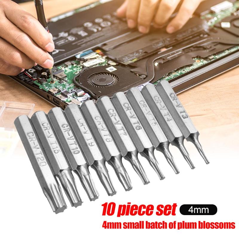 10pcs CR-V Torx Bits Set Screwdriver Drill Bit Hex Torx Repair Mobile Phone Bit T3 T4 T5 T6 T7 T8 T9 T10 T15 T20
