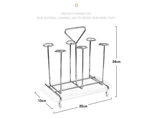 Metal Glass Cup Water Storage Shelf Drying Cup Drainage Organizer Kitchen Stand Glass Holder Drain Rack for Home Kitchen