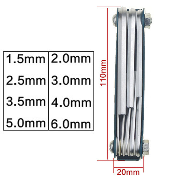 Hot Sale High Quality 8pcs/Set Metric System Inner Hexagon Spanner Screwdriver Allen Wrench Set Pro Bicycle Repair Tool
