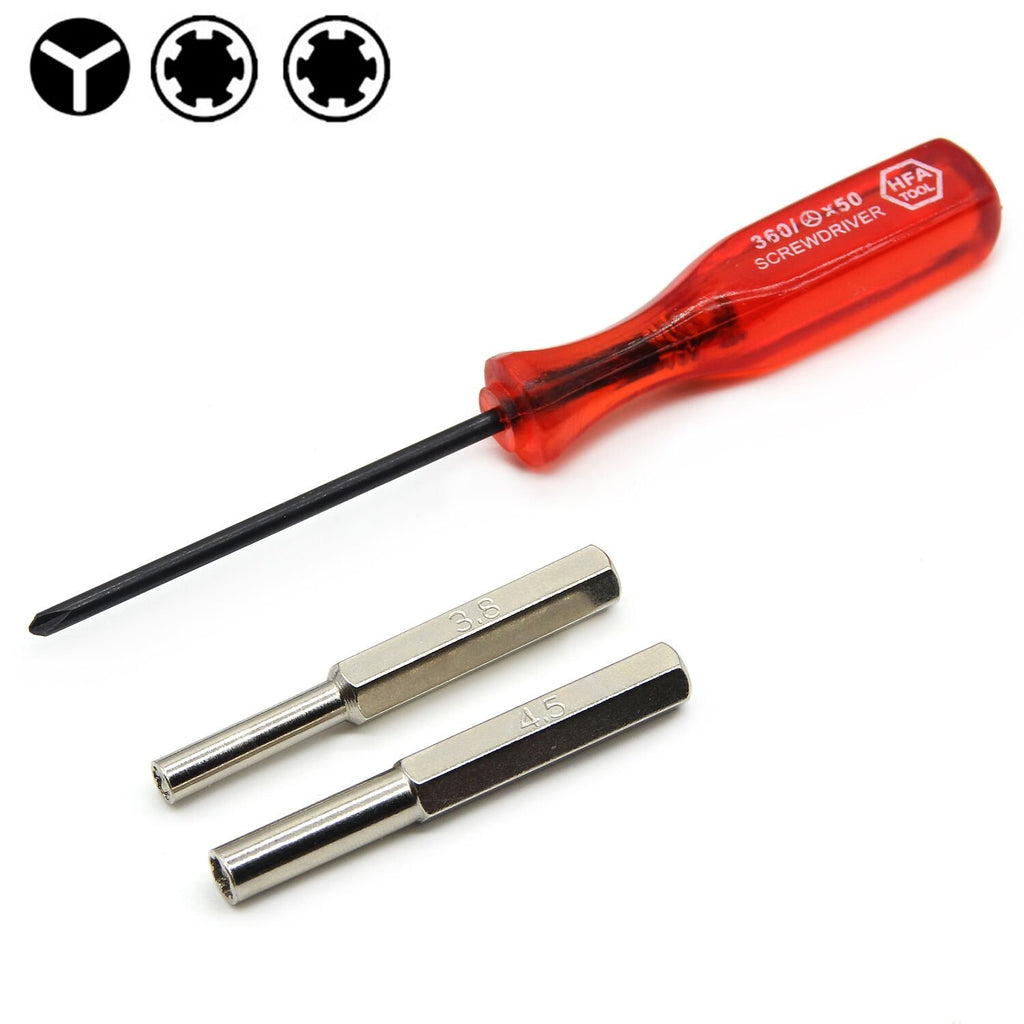 1 Set 3.8mm + 4.5mm + Triwing Security Screwdriver Bit Set For NES SNES N64 Game Boy Wii Screw Driver Repair Tools