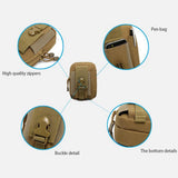 Men waist bag Casual Durable waist pack Belt Canvas Multifunction Military Bag Zipper Waterproof Waist Bag for Outdoor Wear
