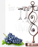 Nordic Style Goblet Holder Wine Cup Rack Red Wine Glass Cup Standing with 6 Hooks Stainless Steel Hanging Drinking Glasses Rack