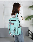 Nylon Women School Backpacks Anti Theft USB Charge Backpack Waterproof Bagpack School Bags for Teenage Girls Travel Bag