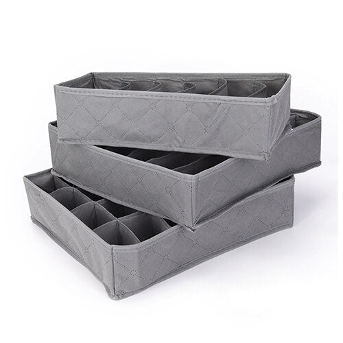4pcs Multi-size Bra Underwear Organizer Foldable Home Storage Box Non-woven Wardrobe Drawer Closet Organizer For Scarfs Socks