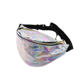 New Fanny Pack Multi-function Steam Punk Leg Fashion  Chest Bag Reflective Laser Shoulder Bag Women's Belt Waist Bag Pochete