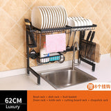 Kitchen stainless steel sink drain rack kitchen shelf DIY dishes cutlery dry drain rack 2 layer storage rack pantry organizer