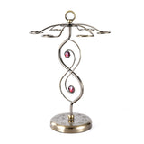 Nordic Style Goblet Holder Wine Cup Rack Red Wine Glass Cup Standing with 6 Hooks Stainless Steel Hanging Drinking Glasses Rack