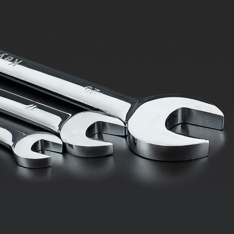 Ratchet Combination Metric Wrench Set Fine Tooth Gear Ring Torque and Socket Wrench Set Nut Tools for Repair A Set of Wrench