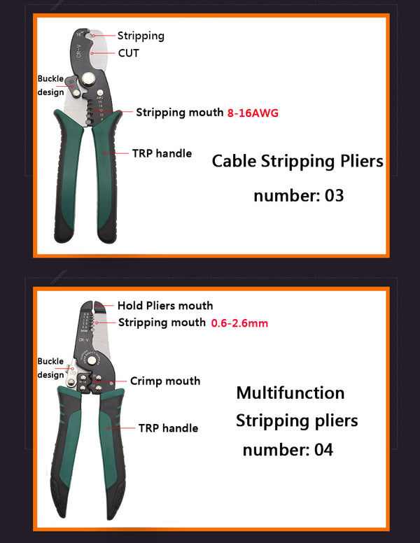 Wire Stripper Decrustation Pliers Multi tool Repair Tool Pliers Cable Wire Stripping Pliers Crimping Tool Pliers Combination
