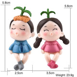 1set Sweety Lovers Couple Chair Figurines Miniatures Fairy Garden Gnome Moss Terrariums Resin Crafts Home Decoration