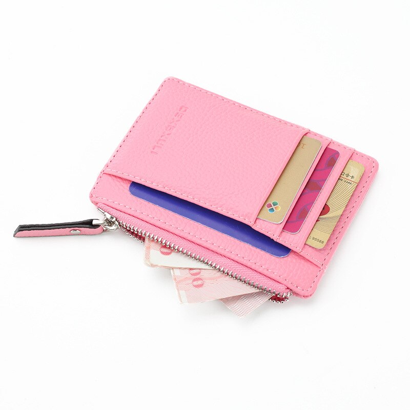 Credit Card Holder RFID Blocking Genuine Leather Mini Credit Card Wallet  Purse with Zipper Womens Small id Compact Slim Blocked Zip Accordion Wallets  Case for Women Men 