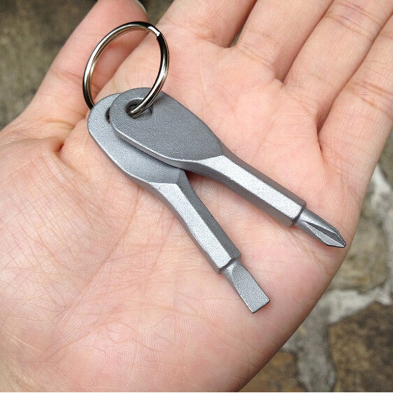 Portable Phillips Slotted Screwdriver Key Ring keyring Multi Mini Pocket Repair Tool Gadget Camp Hike Outdoor Main image
