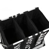 Collapsible Dirty clothes laundry basket Three grid bathroom laundry hamper Organizer home office metal storage basket