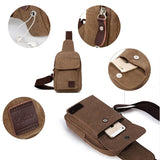 Men's Small Chest Sling Bags Travel Hiking Cross Body Messenger Shoulder Backpack Solid Men Canvas Bag Travel Bag Chestbags