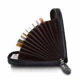 Men Genuine Leather Wallet Credit Card Holder Rfid Blocking Zipper Pocket New Carteira Business Card Holder Tarjetero Clutch Bag