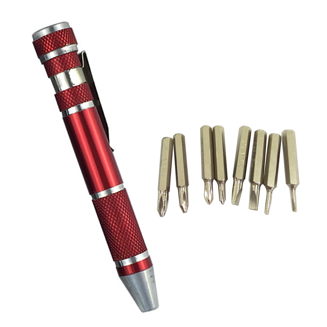 Portable 8 in 1 Aluminum Pen Style Screw Driver Multi-Tool Precision Mobile phone Repair Tool Kit Screwdriver Set Bits Secondary image