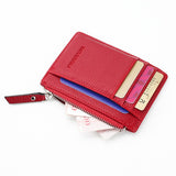 Men/Women Mini ID Card Holders Business Credit Card Holder PU Leather Slim Bank Card Case Organizer Wallet Zipper Unisex