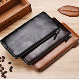Men's Leather Wallet Classic Long Style Card Holder Male Purse Quality Zipper Large Capacity Brand Luxury Phone Wallet carteira