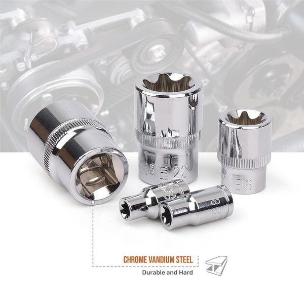 1/4" 3/8" 1/2 E-Socket Sockets Set Adapter Torx Star Bit Repair Hand Tools Head for Torque Spanner Ratchet Socket Wrench