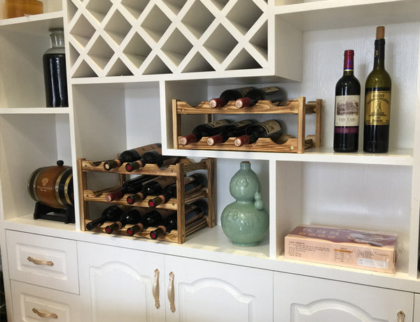 Quality Wooden Wine Bottle Holders Creative Practical Collapsible Living Room Decorative Cabinet Red Wine Display Storage Racks
